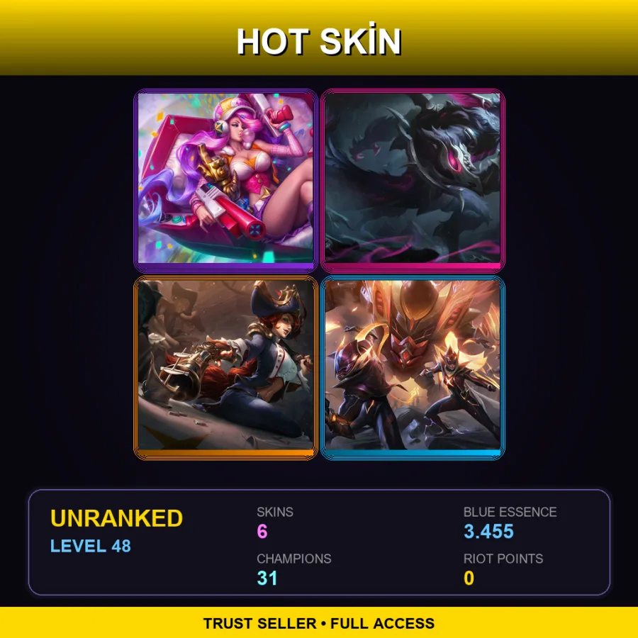 BR | Lv48 | Unranked | 6 Skin | 31 Champ — LoL account
