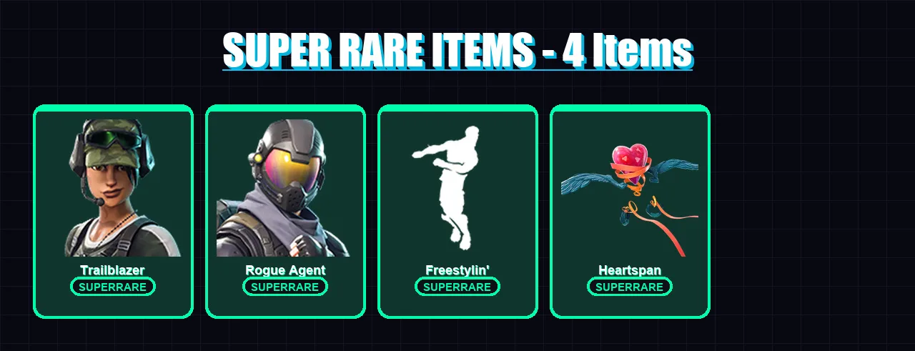 [SWITCH/PSN/PC] | Trailblazer | Rogue Agent | Fade | Hybrid | Blackheart | 20 skin | 19 pickaxe | 26 emote | 29 glider | Lv368