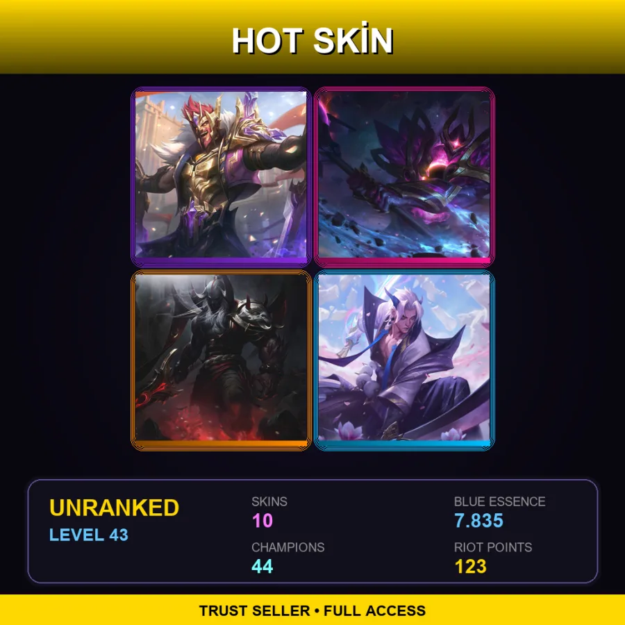 VN | Lv43 | Unranked | 10 Skin | 44 Champ