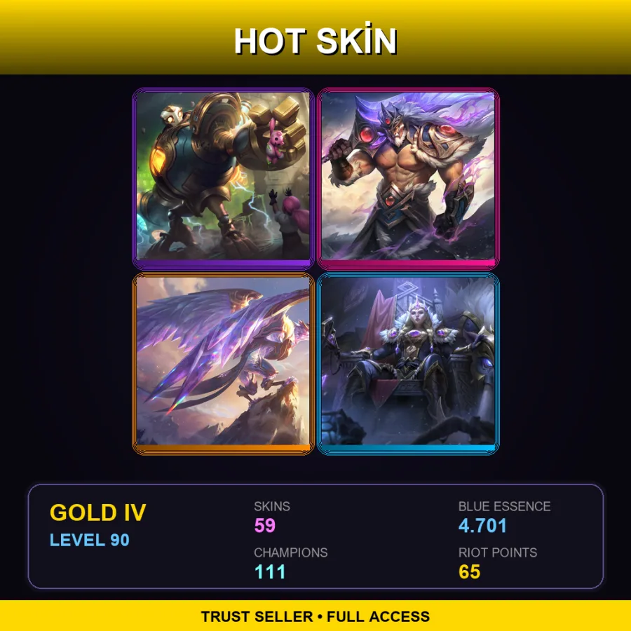 EUNE | Lv90 | Gold IV | 59 Skin | 111 Champ