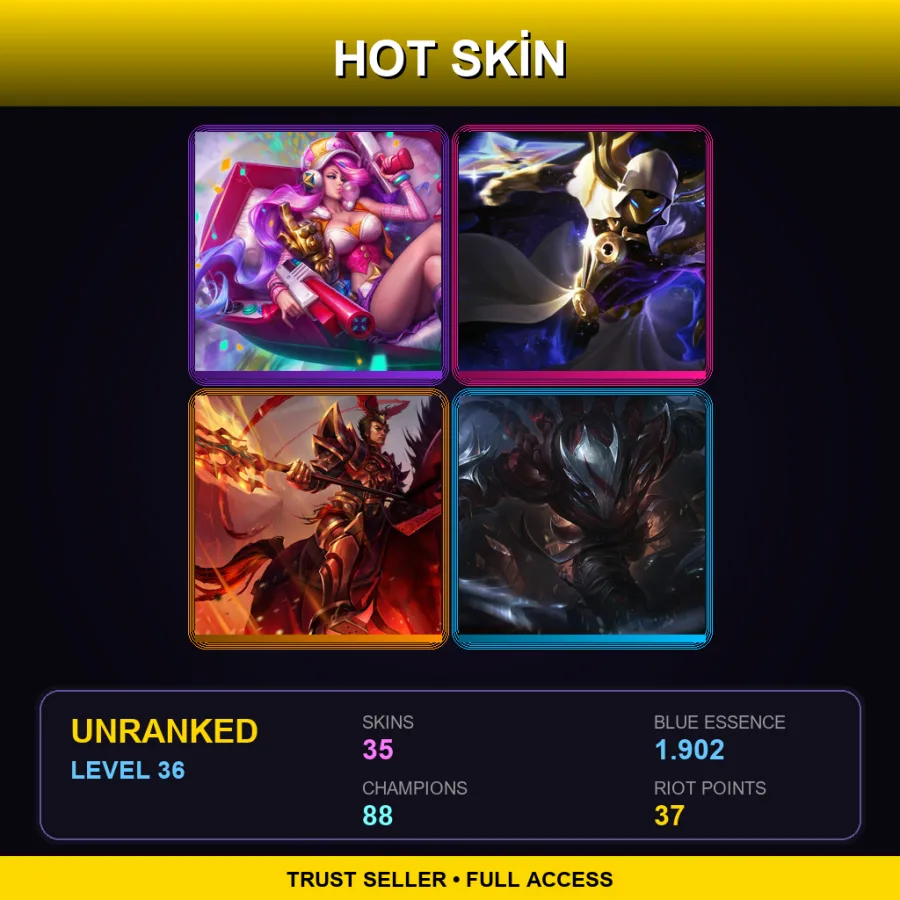 SG | Lv36 | Unranked | 35 Skin | 88 Champ