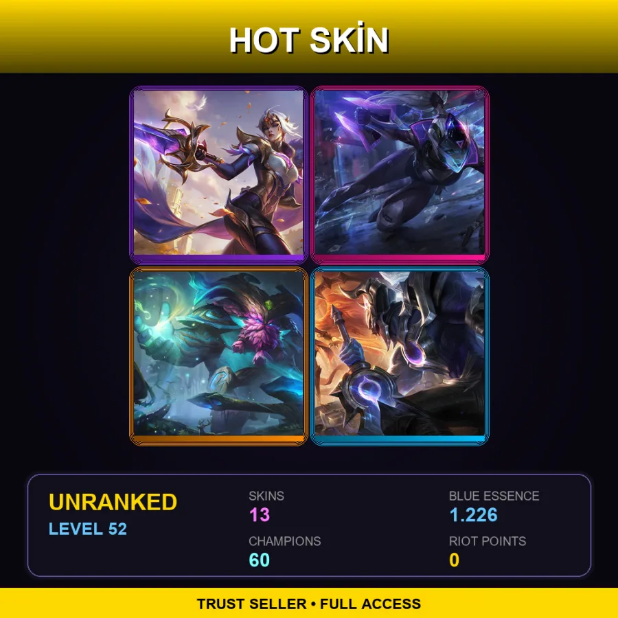 BR | Lv52 | Unranked | 13 Skin | 60 Champ
