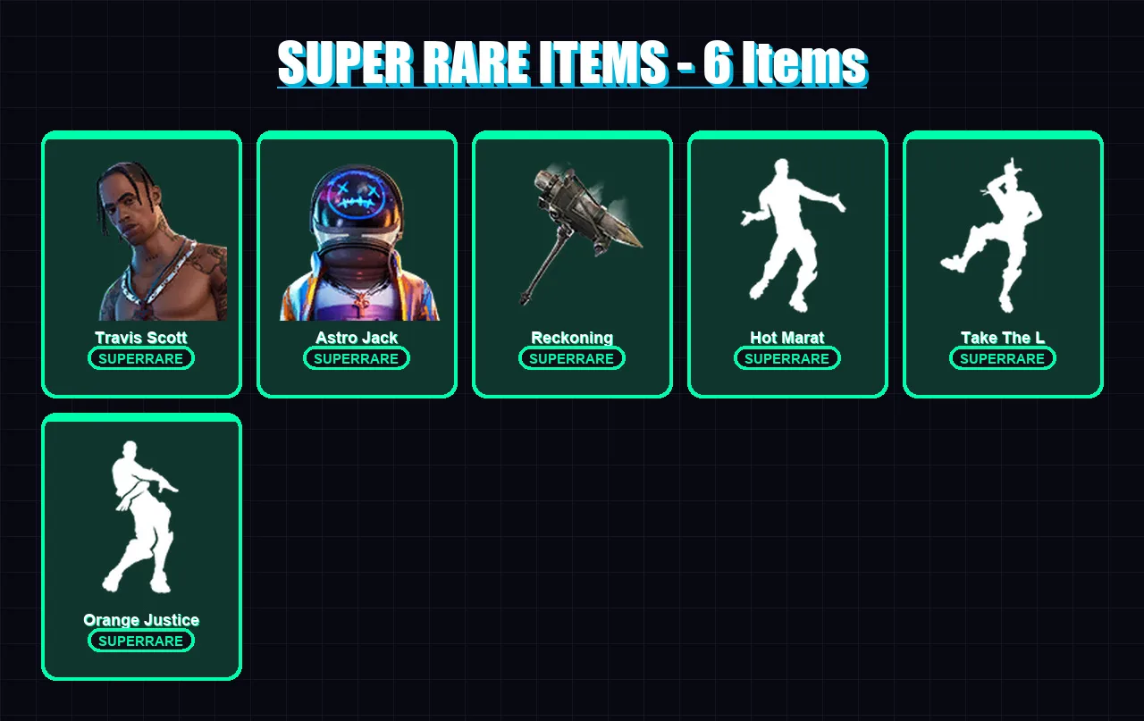 [PC/XBOX/PSN] | Travis Scott | Astro Jack | Sentinel | Blackheart | Carbide | 45 skin | 23 pickaxe | 54 emote | 37 glider | Lv418