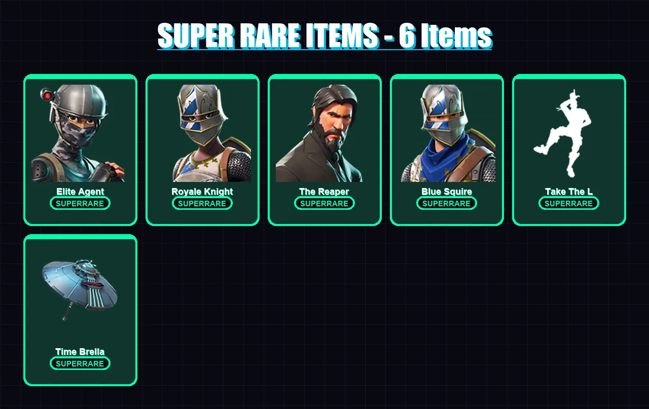 [PS4/PS5/PC] | Elite Agent | Royale Knight | The Reaper | Blue Squire | Mandalorian | 55 skin | 65 pickaxe | 63 emote | 70 glider | Lv1094 — Fortnite account