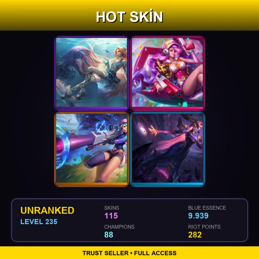 EUW | Lv235 | Unranked | 115 Skin | 88 Champ — High Noon Senna
