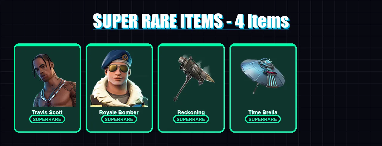 [PS4/PS5/XBOX/PC] | Travis Scott | Royale Bomber | Arachne | Midas | Wild Card | 35 skin | 45 pickaxe | 43 emote | 61 glider | Lv942