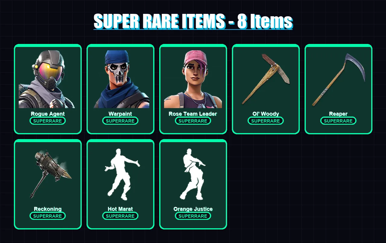 [PC/XBOX] | Rogue Agent | Warpaint | Rose Team Leader | Drift | Raven | 92 skin | 64 pickaxe | 81 emote | 59 glider | Lv685