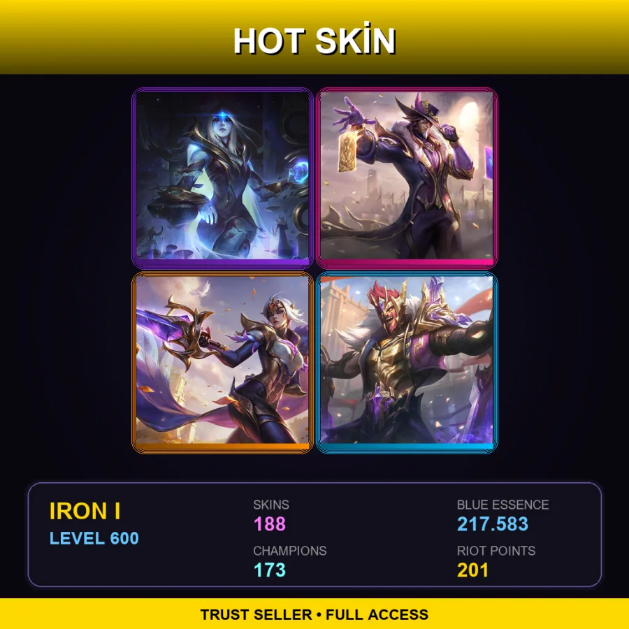 BR | Lv600 | Iron I | 188 Skin | 173 Champ