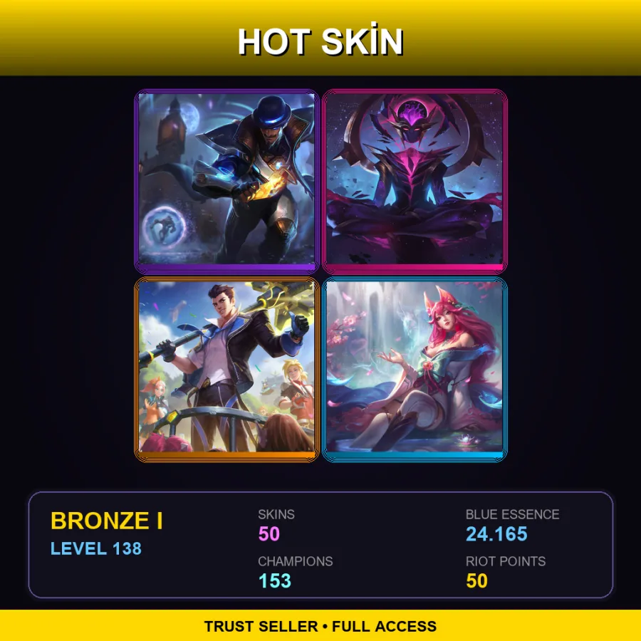 VN | Lv138 | Bronze I | 50 Skin | 153 Champ