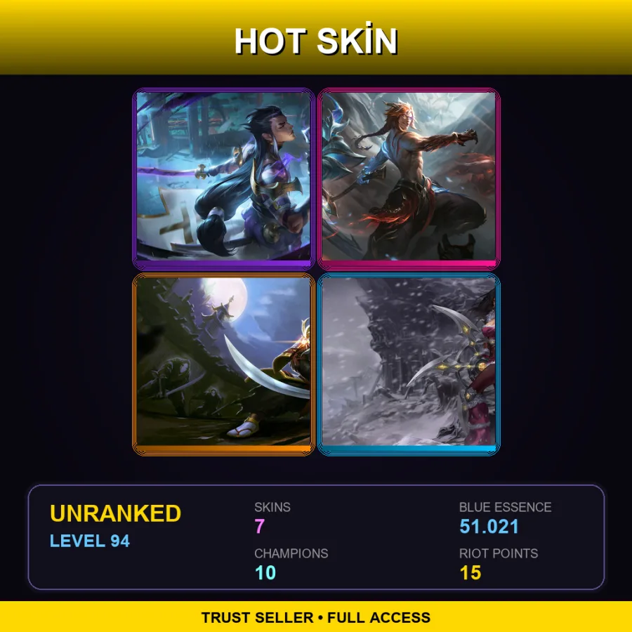 TR | Lv94 | Unranked | 7 Skin | 10 Champ