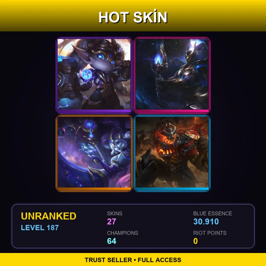 LAS | Lv187 | Unranked | 27 Skin | 64 Champ