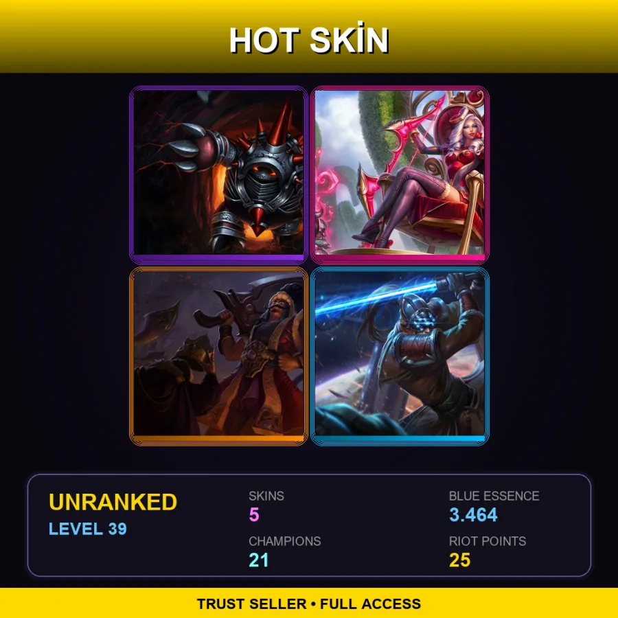 TR | Lv39 | Unranked | 5 Skin | 21 Champ