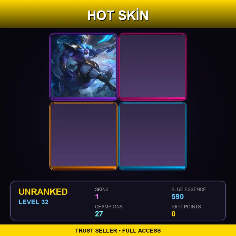 NA | Lv32 | Unranked | 1 Skin | 27 Champ