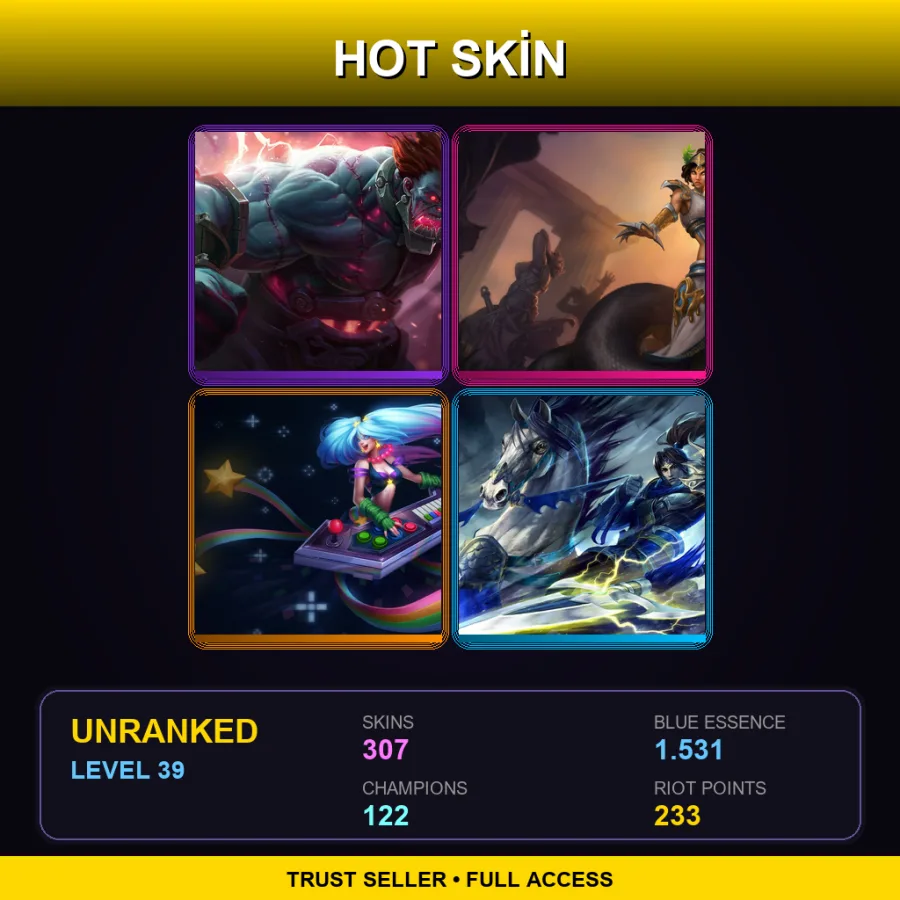 EUW | Lv39 | Unranked | 307 Skin | 122 Champ