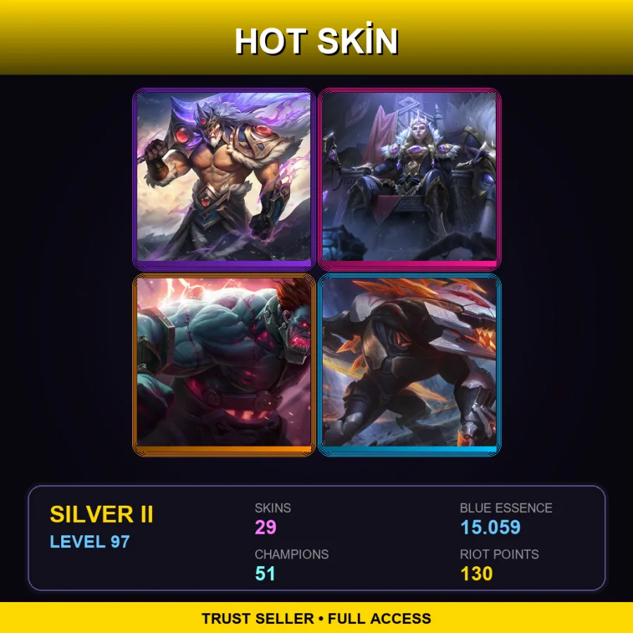 LAN | Lv97 | Silver II | 29 Skin | 51 Champ
