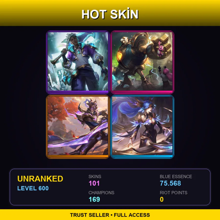 LAS | Lv600 | Unranked | 101 Skin | 169 Champ — Battle Principal Yuumi