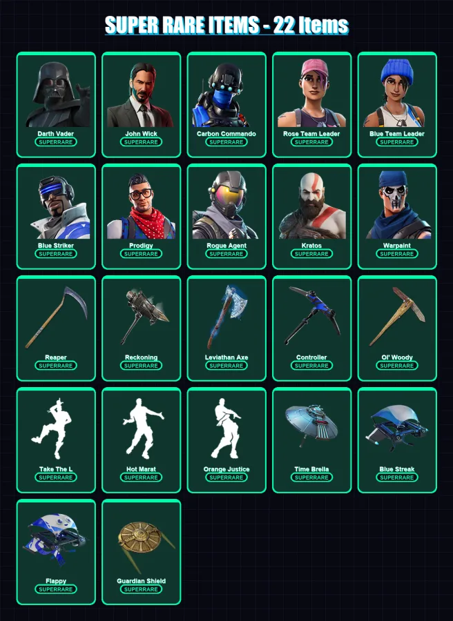 [PC/XBOX/PSN] | Darth Vader | John Wick | Carbon Commando | 299 skin | Lv2719