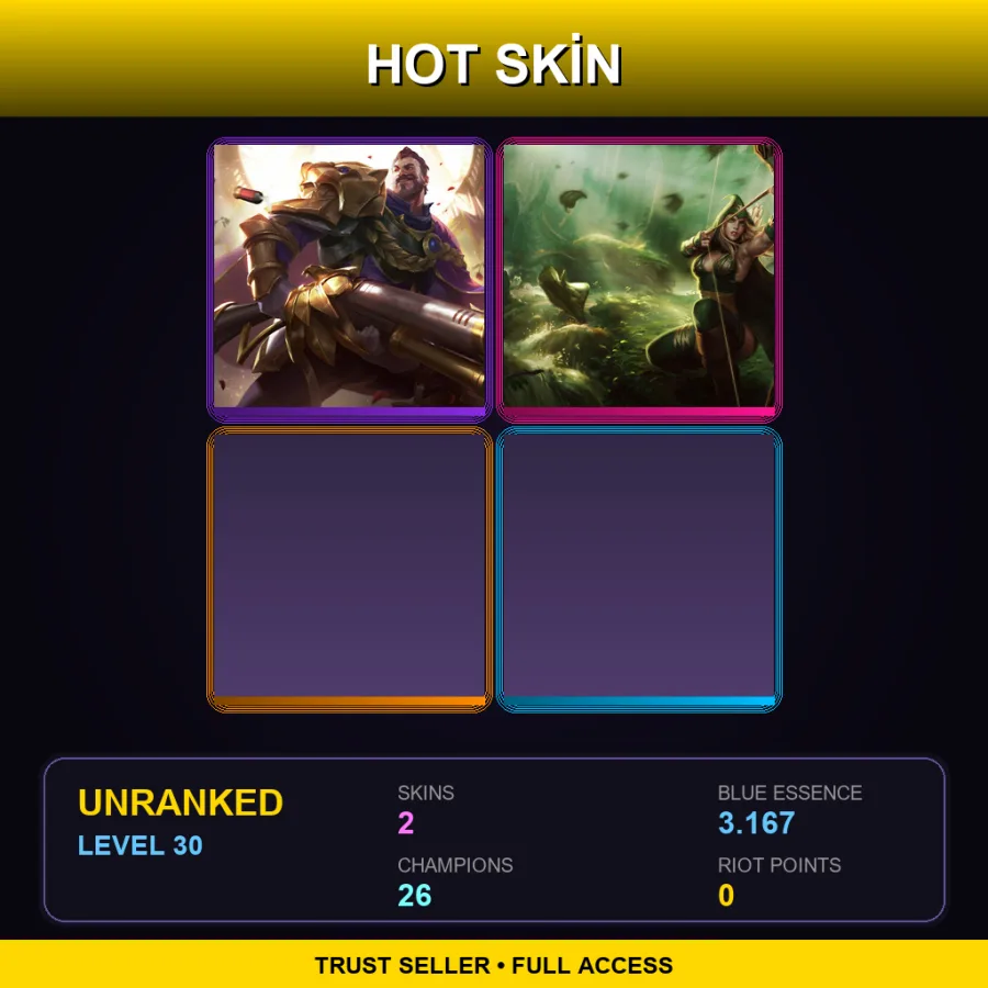 EUNE | Lv30 | Unranked | 2 Skin | 26 Champ