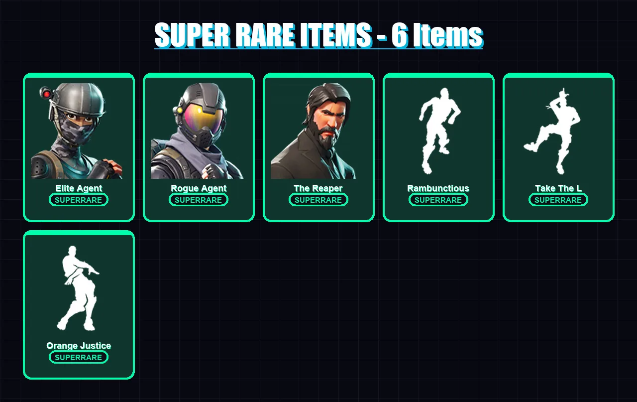[PC/XBOX/PSN] | Elite Agent | Rogue Agent | The Reaper | Omega | Hybrid | 21 skin | 18 pickaxe | 37 emote | 26 glider | Lv448