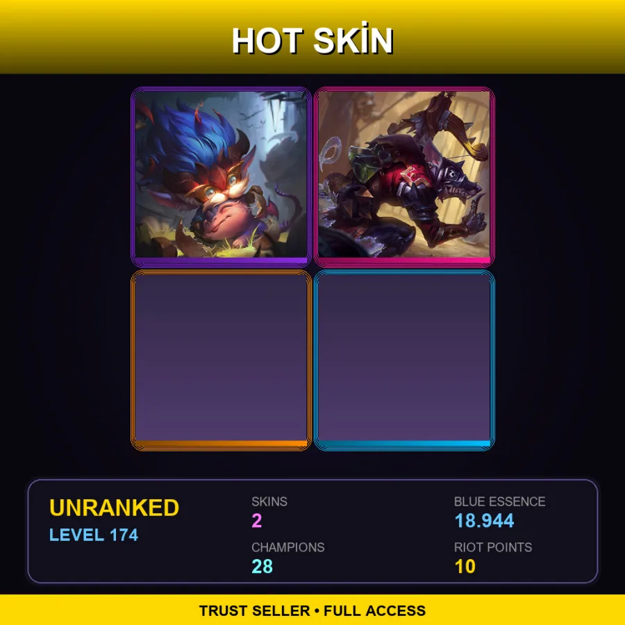 LAN | Lv174 | Unranked | 2 Skin | 28 Champ