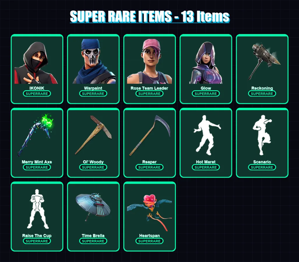[PC/XBOX/PSN] | IKONIK | Warpaint | Rose Team Leader | Glow | Dire | 167 skin | 157 pickaxe | 162 emote | 136 glider | Lv1748 — Fortnite account