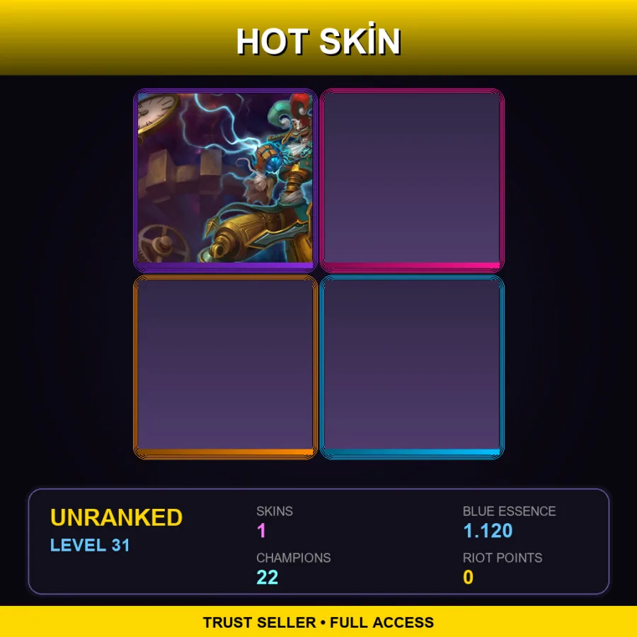 EUNE | Lv31 | Unranked | 1 Skin | 22 Champ — Unranked / Smurf League of Legends