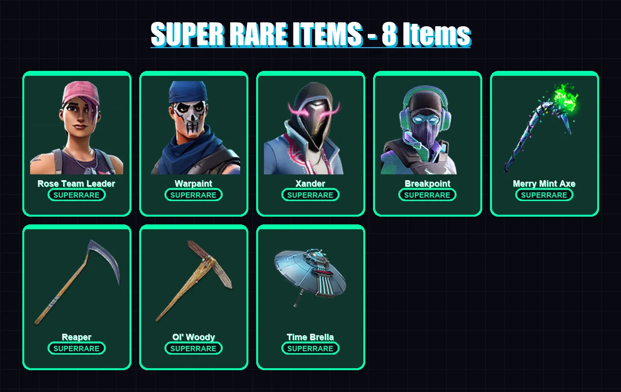 [PC/PSN] | Rose Team Leader | Warpaint | Xander | Breakpoint | Deadpool | 124 skin | 161 pickaxe | 106 emote | 115 glider | Lv1312 — Fortnite account