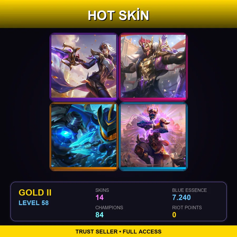 LAN | Lv58 | Gold II | 14 Skin | 84 Champ