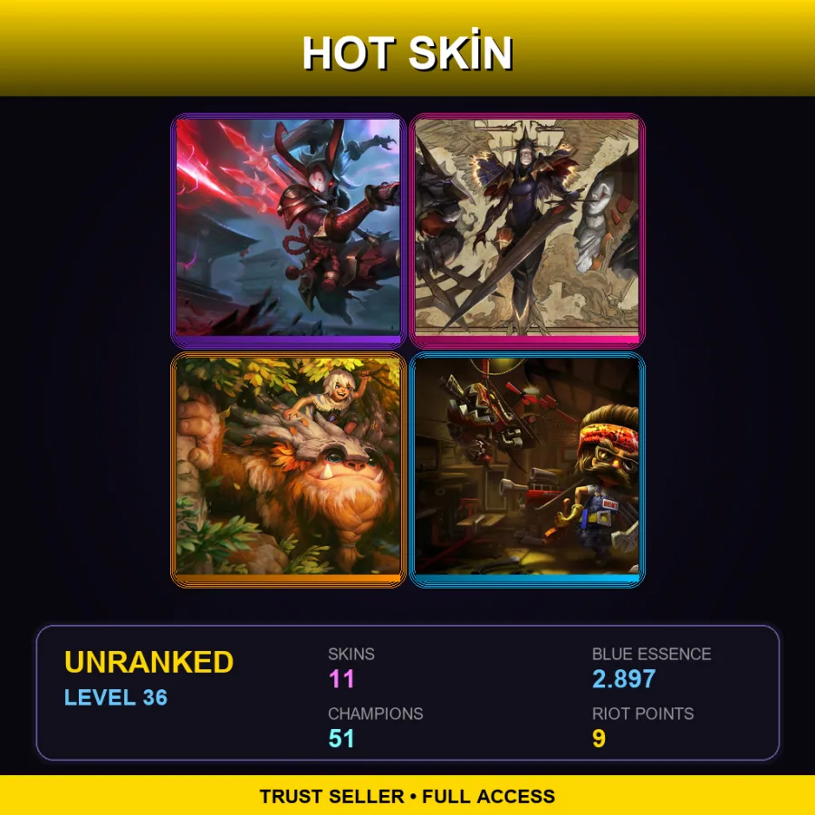 SG | Lv36 | Unranked | 11 Skin | 51 Champ — Unranked / Smurf League of Legends