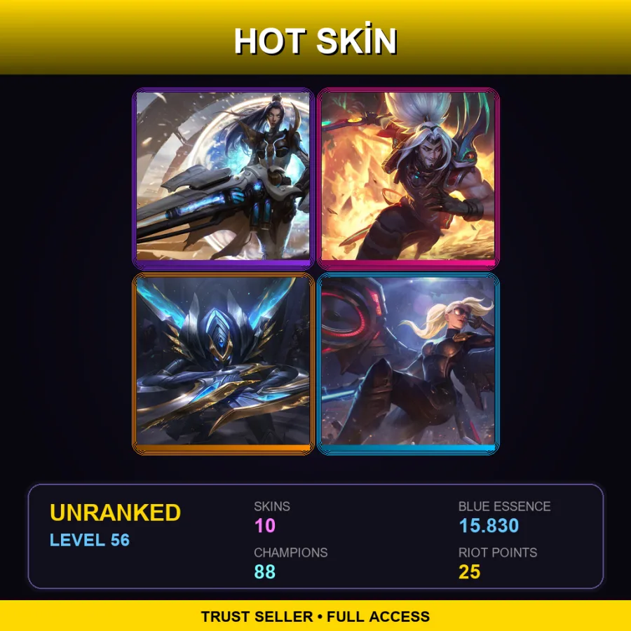 EUNE | Lv56 | Unranked | 10 Skin | 88 Champ