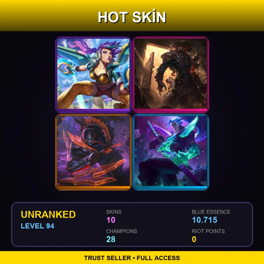 LAN | Lv94 | Unranked | 10 Skin | 28 Champ