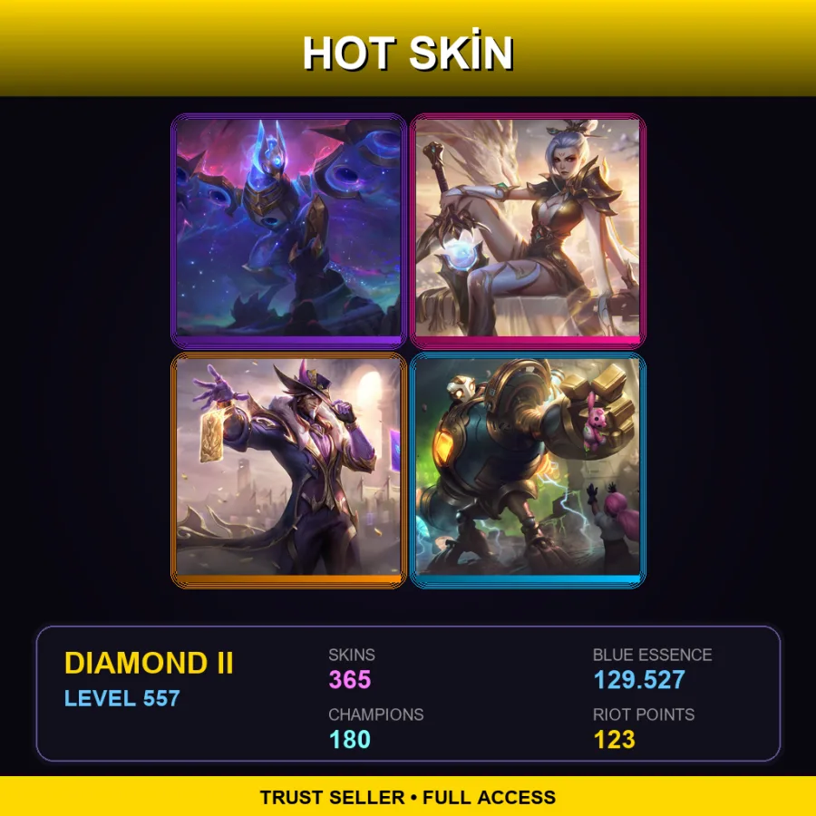 VN | Lv557 | Diamond II | 365 Skin | 180 Champ
