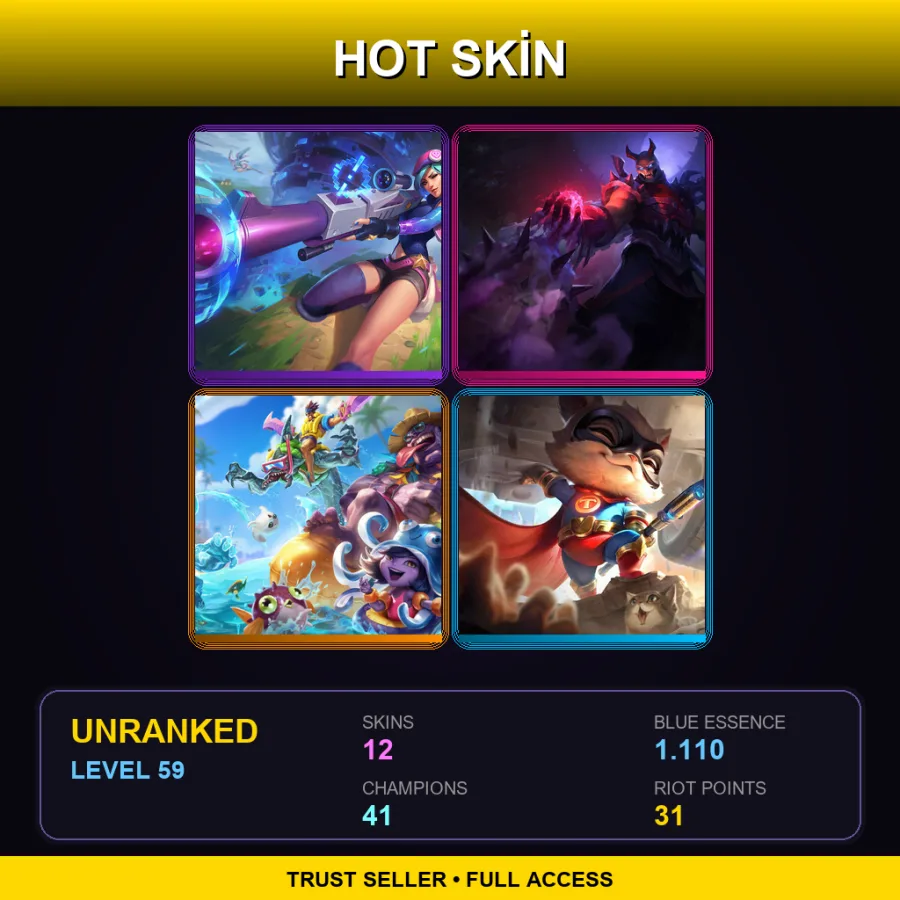 EUW | Lv59 | Unranked | 12 Skin | 41 Champ — Super Teemo
