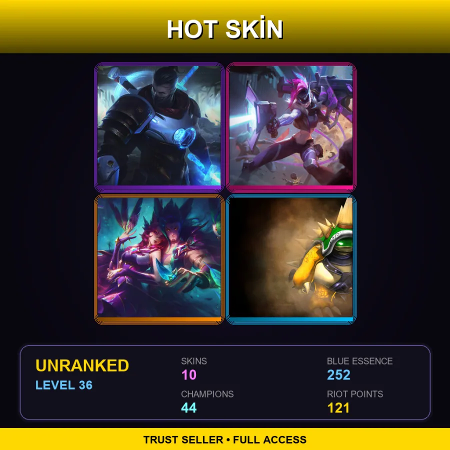 NA | Lv36 | Unranked | 10 Skin | 44 Champ