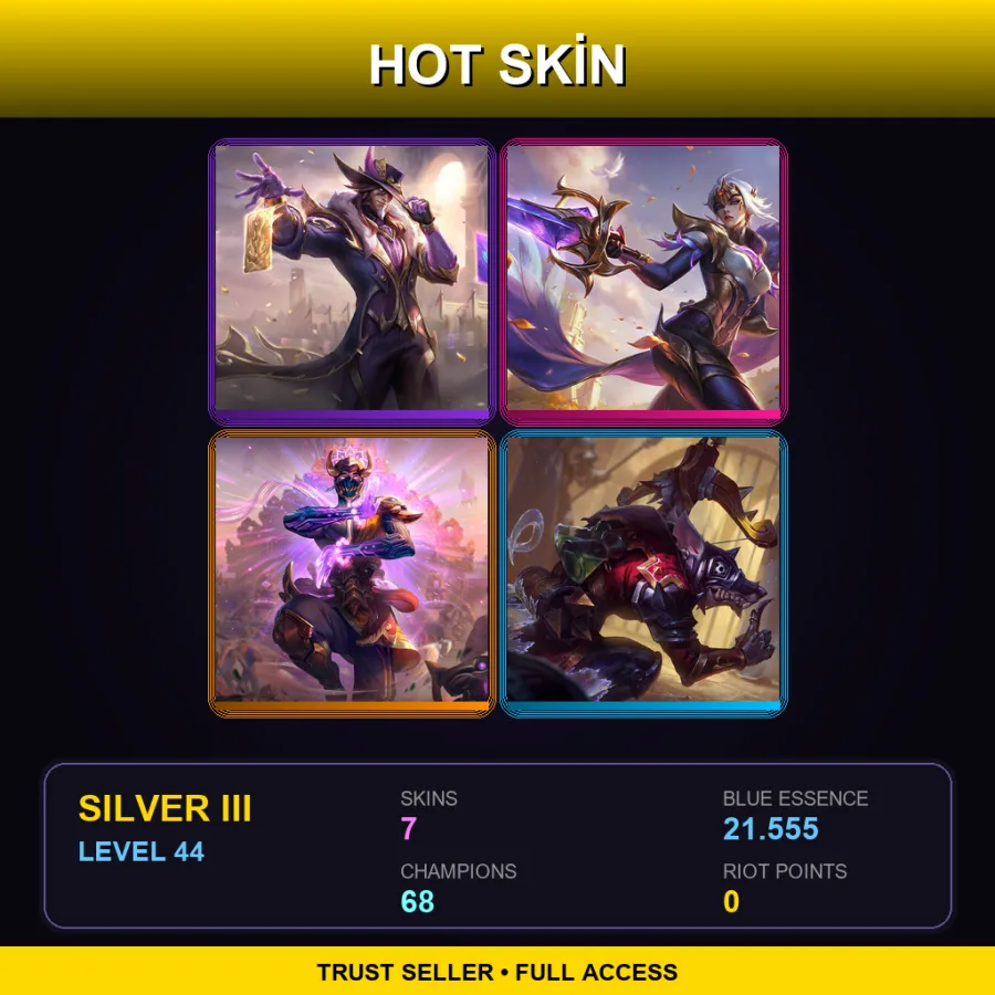 EUNE | Lv44 | Silver III | 7 Skin | 68 Champ