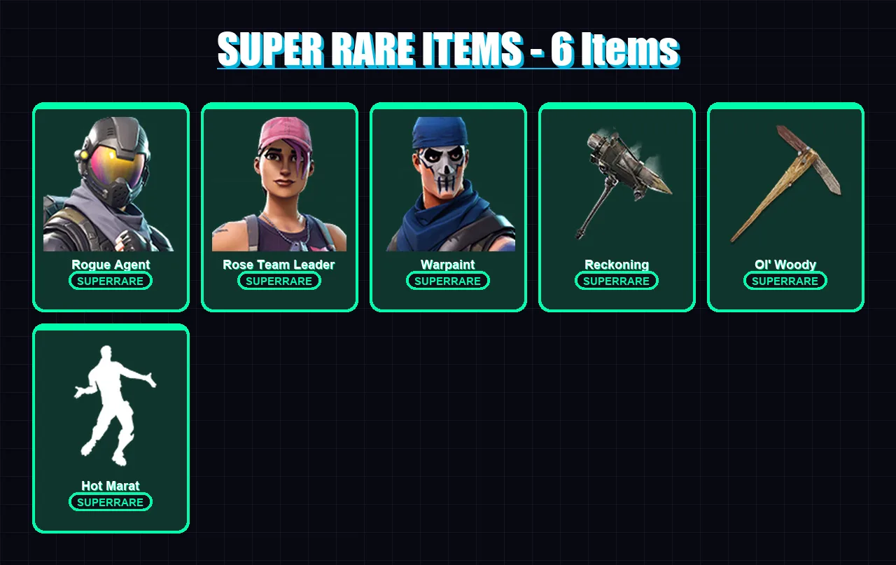 [PS4/PS5/PC] | Rogue Agent | Rose Team Leader | Warpaint | Peter Griffin | Hybrid | 53 skin | 43 pickaxe | 47 emote | 38 glider | Lv515 — Fortnite account