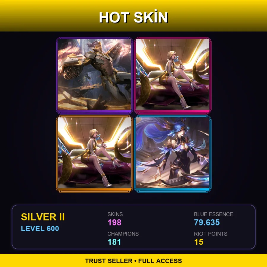 BR | Lv600 | Silver II | 198 Skin | 181 Champ