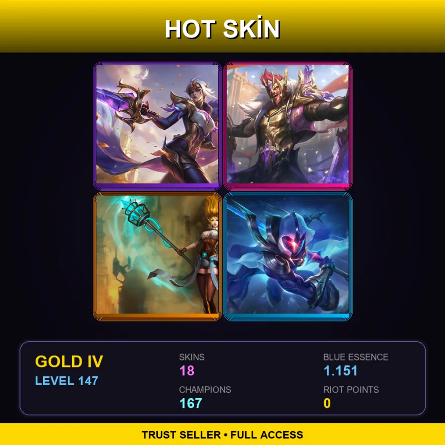 LAN | Lv147 | Gold IV | 18 Skin | 167 Champ
