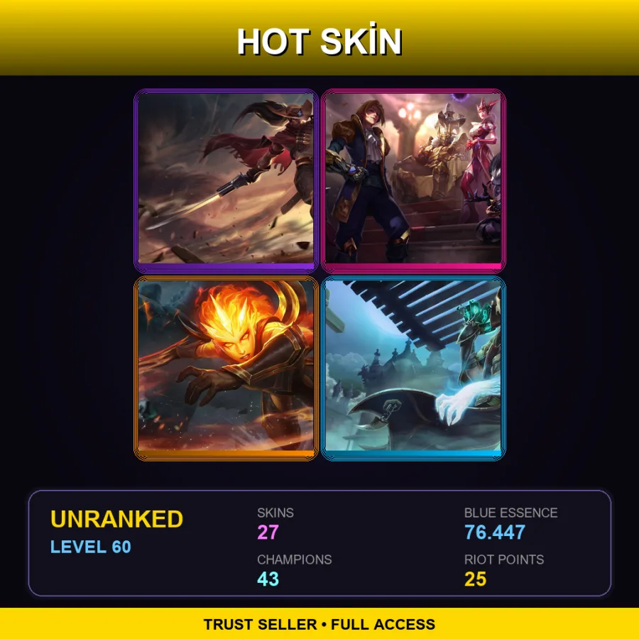 LAS | Lv60 | Unranked | 27 Skin | 43 Champ