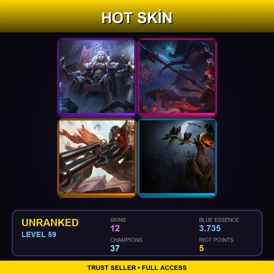 BR | Lv59 | Unranked | 12 Skin | 37 Champ