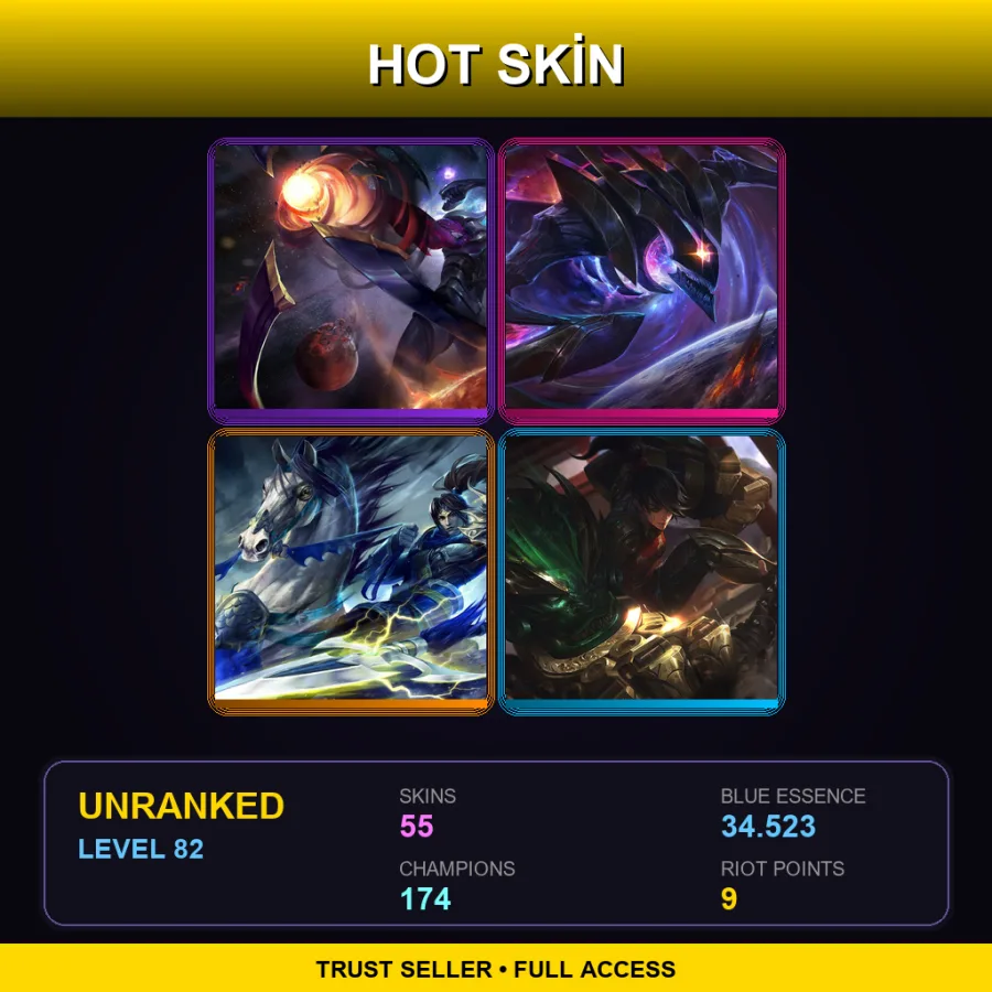 VN | Lv82 | Unranked | 55 Skin | 174 Champ