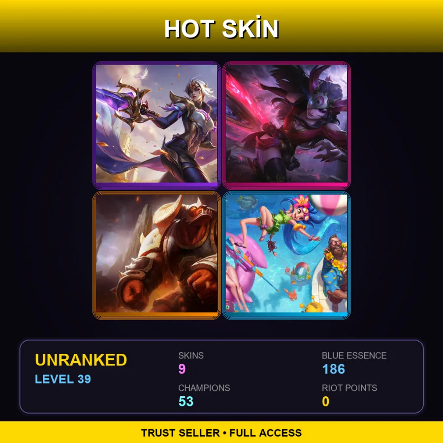 TR | Lv39 | Unranked | 9 Skin | 53 Champ
