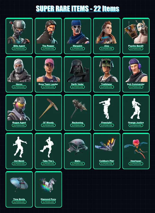 [PC/XBOX/PSN] | Elite Agent | The Reaper | Warpaint | Aloy | Psycho Bandit | 435 skin | 411 pickaxe | 249 emote | 242 glider | Lv2872 — Fortnite account