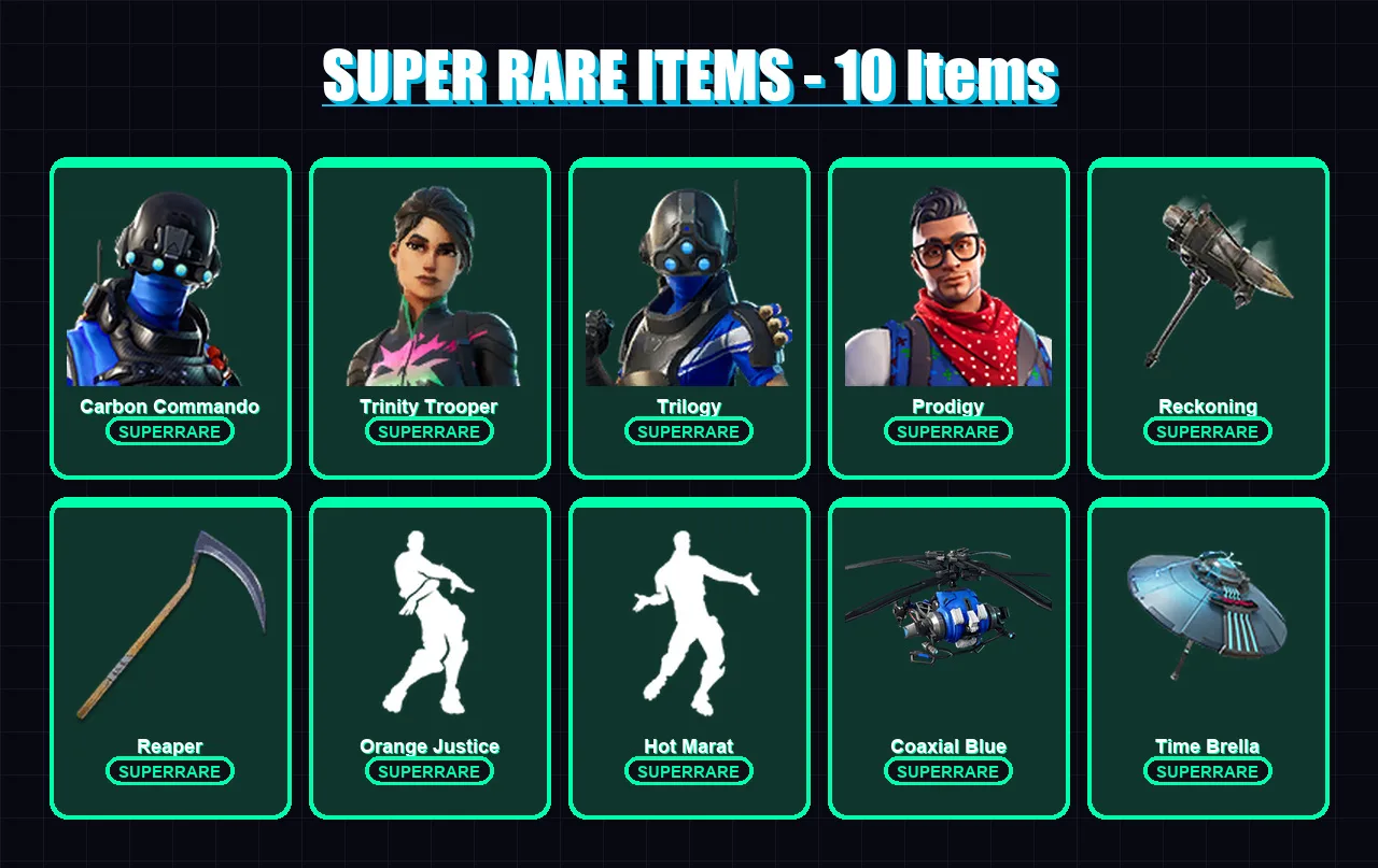 [PC/XBOX] | Carbon Commando | Trinity Trooper | Trilogy | Prodigy | Ragnarok | 90 skin | 89 pickaxe | 89 emote | 82 glider | Lv1354 — Fortnite account