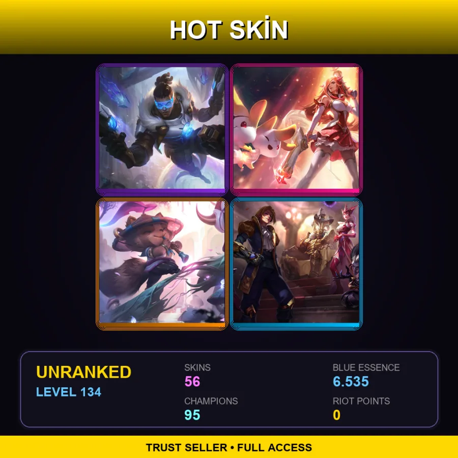 LAS | Lv134 | Unranked | 56 Skin | 95 Champ