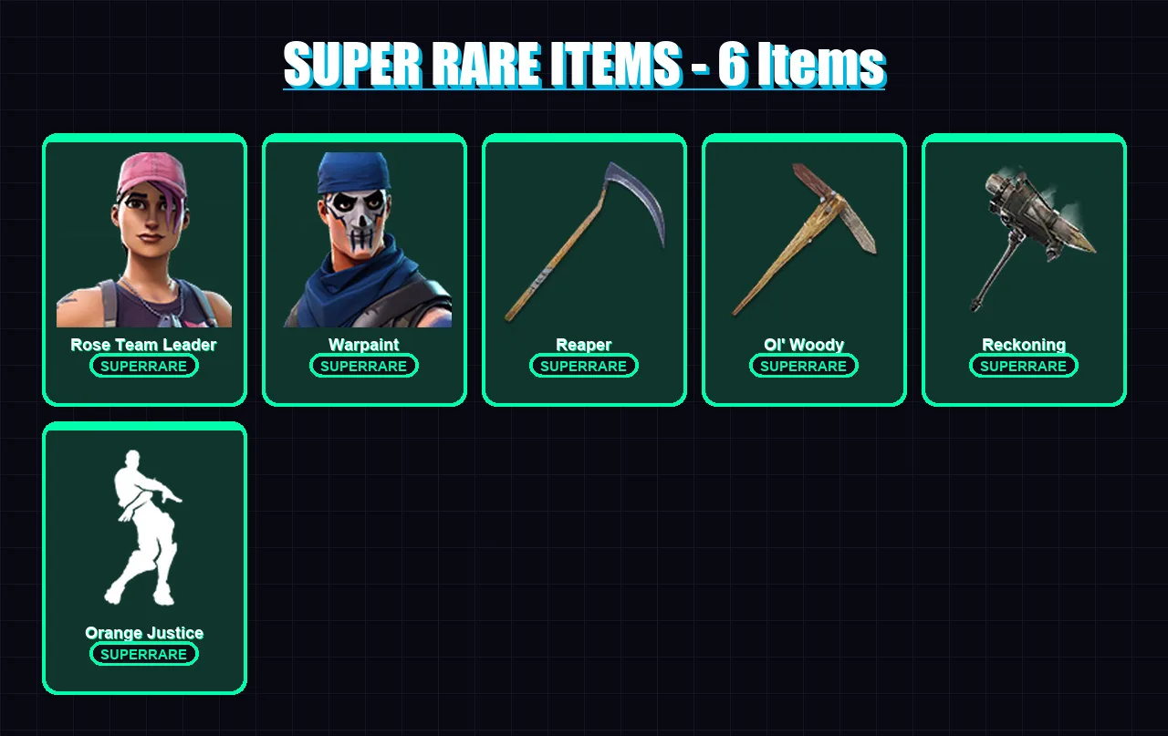 [PC] | Rose Team Leader | Warpaint | Deadpool | The Visitor | Valor | 61 skin | 52 pickaxe | 63 emote | 59 glider | Lv720