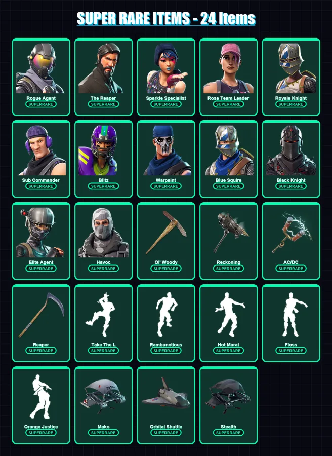 [PC/XBOX/PSN] | Rogue Agent | The Reaper | Sparkle Specialist | 155 skin | Lv1500 — Fortnite account
