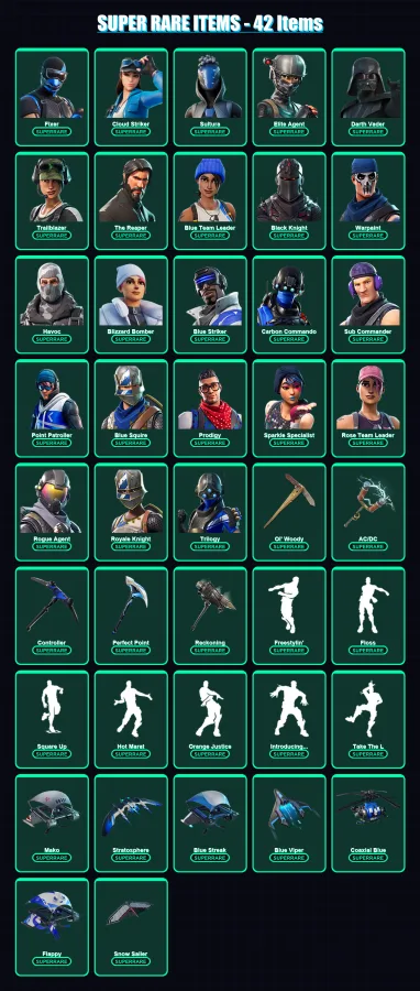 [PS4/PS5/XBOX/PC] | Fixer | Cloud Striker | Sultura | Elite Agent | Darth Vader | 120 skin | 105 pickaxe | 108 emote | 96 glider | Lv1230