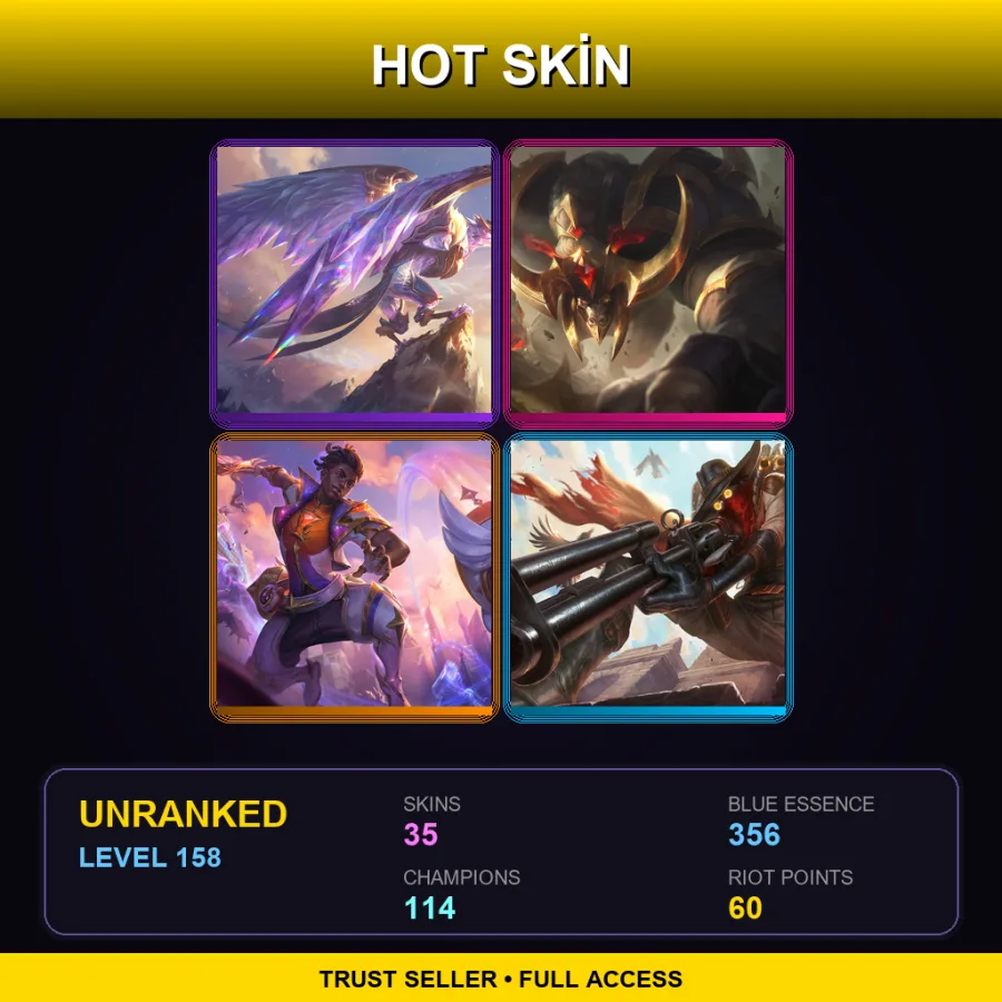 LAS | Lv158 | Unranked | 35 Skin | 114 Champ