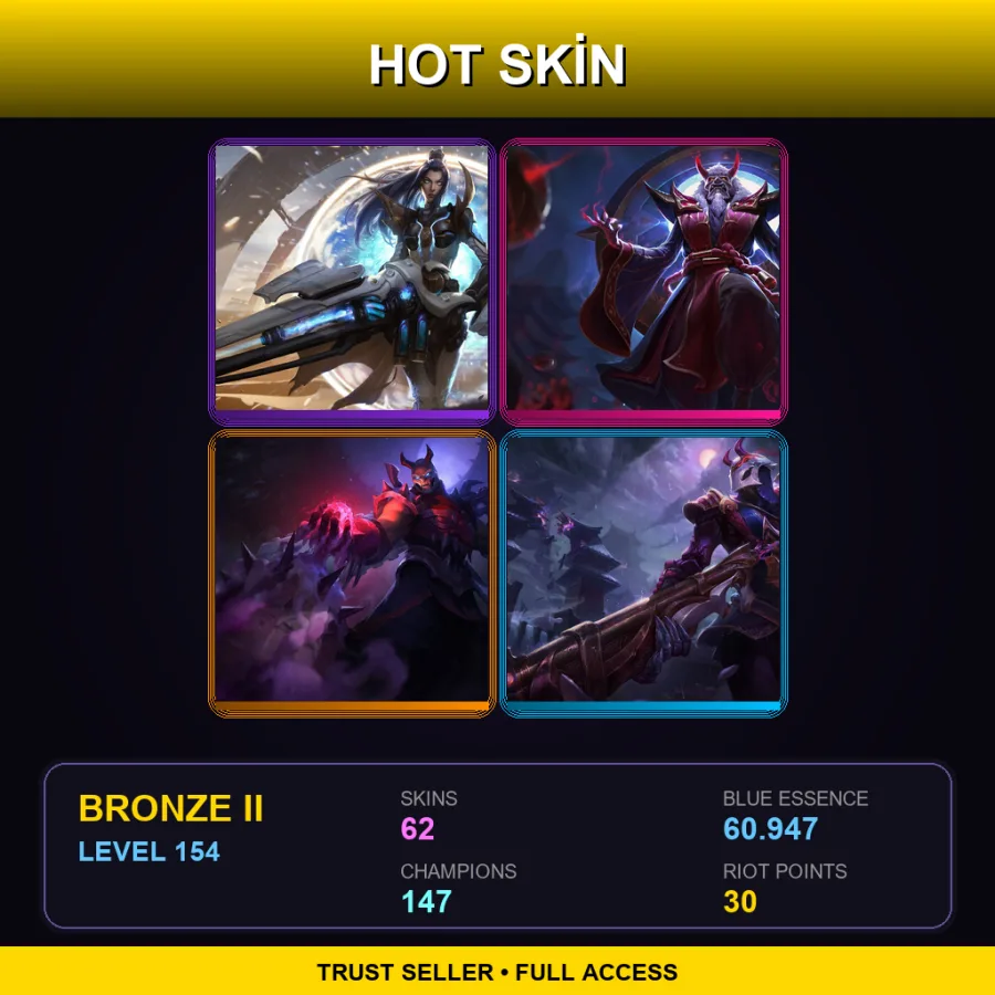 LAN | Lv154 | Bronze II | 62 Skin | 147 Champ